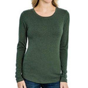 Eddie Bauer LS Scoop-Neck Heather Pine XL